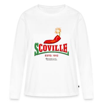 Scoville Chili Dynamit - Frauen Premium Bio Langarmshirt - Weiß - Vorne - Julia (174cm)