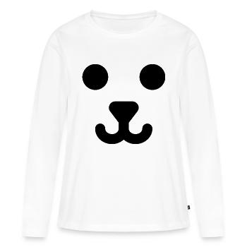 Visage d’ours - T-shirt manches longues Premium bio Femme - blanc - Devant - Julia (174cm)