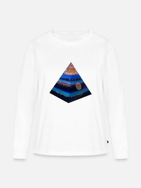 Runen Pyramide - Frauen Premium Bio Langarmshirt - Weiß