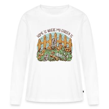 Jardinier Jardinier Hobby Jardinier Cadeau Verger - T-shirt manches longues Premium bio Femme - blanc - Devant - Julia (174cm)