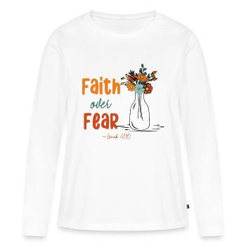 Église Religion Catholique Catholique Jésus-Christ - T-shirt manches longues Premium bio Femme - blanc - Devant - Julia (174cm)