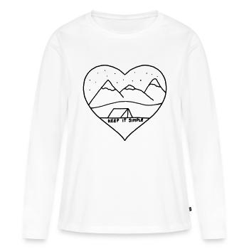 RESTEZ SIMPLE - T-shirt manches longues Premium bio Femme - blanc - Devant - Julia (174cm)