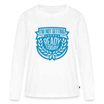 ne pas se préparer aujourd’hui - T-shirt manches longues Premium bio Femme - blanc - Devant - Julia (174cm)