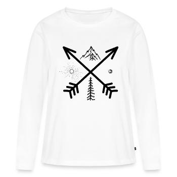 Die vier Grundpfeiler der Natur - Frauen Premium Bio Langarmshirt - Weiß - Vorne - Julia (174cm)