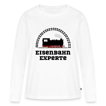eisenbahn experte - Frauen Premium Bio Langarmshirt - Weiß - Vorne - Julia (174cm)