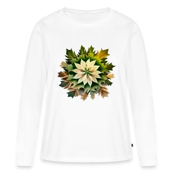 Les feuilles naturelles - T-shirt manches longues Premium bio Femme - blanc - Devant - Julia (174cm)