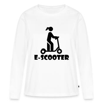 E-Scooter Roller Scooter - T-shirt manches longues Premium bio Femme - blanc - Devant - Julia (174cm)