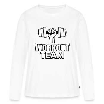 workout team - Frauen Premium Bio Langarmshirt - Weiß - Vorne - Julia (174cm)