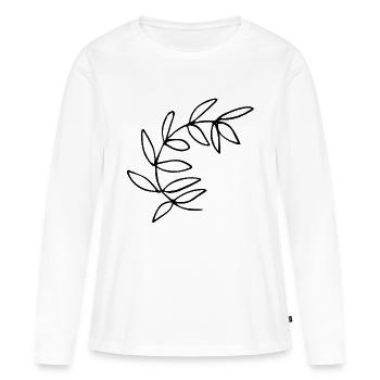 Flower Flower Plant - Women's Premium Organic Long Sleeve Shirt - white - Front - Julia (174cm)