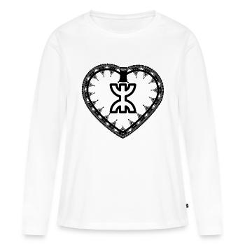 Z Imazighen (en Amulette) - T-shirt manches longues Premium bio Femme - blanc - Devant - Julia (174cm)