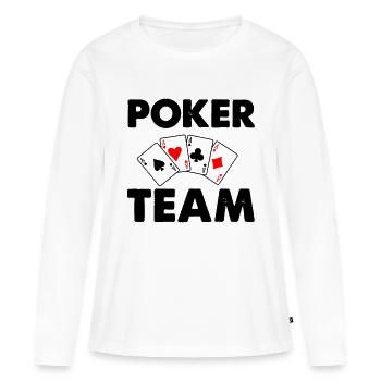 Équipe de poker - T-shirt manches longues Premium bio Femme - blanc - Devant - Julia (174cm)