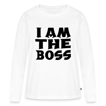 je suis le chef - T-shirt manches longues Premium bio Femme - blanc - Devant - Julia (174cm)