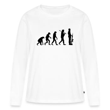 Militaire - T-shirt manches longues Premium bio Femme - blanc - Devant - Julia (174cm)