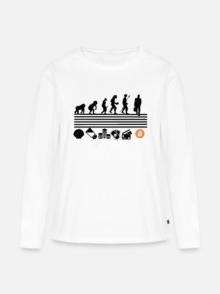 Bitcoin-Entwicklung - Frauen Premium Bio Langarmshirt - Weiß