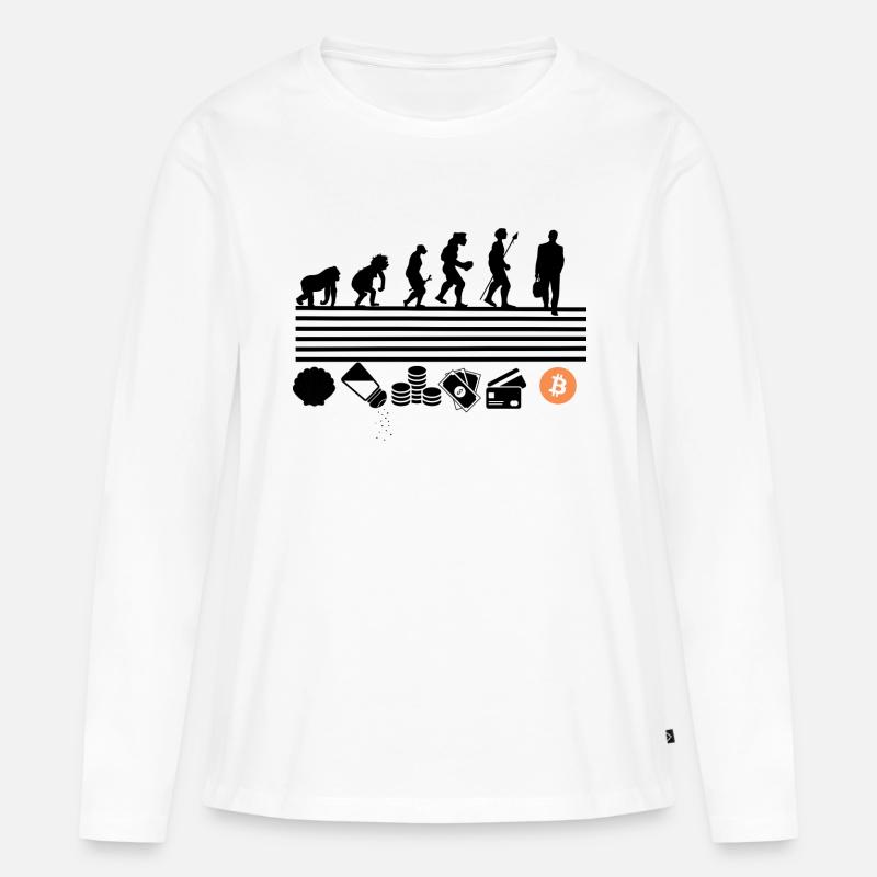 Bitcoin-Entwicklung - Frauen Premium Bio Langarmshirt - Weiß