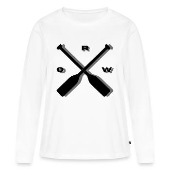 Conception des rames d’aviron - T-shirt manches longues Premium bio Femme - blanc - Devant - Julia (174cm)