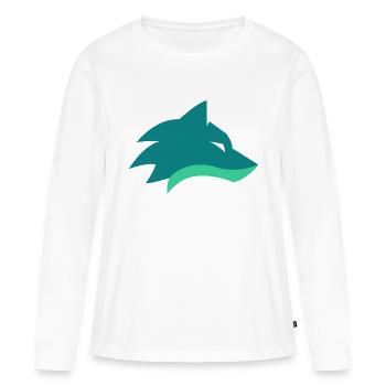 Logo de loup - T-shirt manches longues Premium bio Femme - blanc - Devant - Julia (174cm)