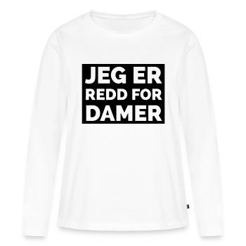 Ich habe Angst vor Damen - Frauen Premium Bio Langarmshirt - Weiß - Vorne - Julia (174cm)