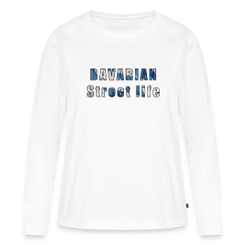 Bavière _ 03 - T-shirt manches longues Premium bio Femme - blanc - Devant - Julia (174cm)