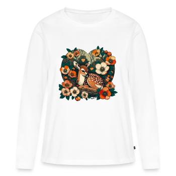 Fauve de printemps - T-shirt manches longues Premium bio Femme - blanc - Devant - Julia (174cm)