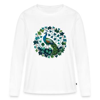Peacock Ivy - Women's Premium Organic Long Sleeve Shirt - white - Front - Julia (174cm)