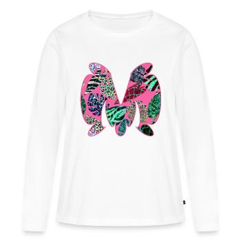 Abstract Design in Vibrant Colors - Women's Premium Organic Long Sleeve Shirt - white - Front - Julia (174cm)