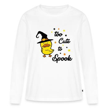 Trop mignon pour effrayer 01 - T-shirt manches longues Premium bio Femme - blanc - Devant - Julia (174cm)