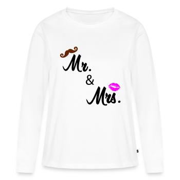 mr and mrs 02 - Women's Premium Organic Long Sleeve Shirt - white - Front - Julia (174cm)