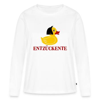 Entzückente - Frauen Premium Bio Langarmshirt - Weiß - Vorne - Julia (174cm)