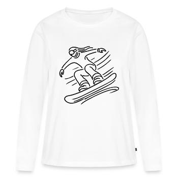 Snowboarder Snowboard - Frauen Premium Bio Langarmshirt - Weiß - Vorne - Julia (174cm)