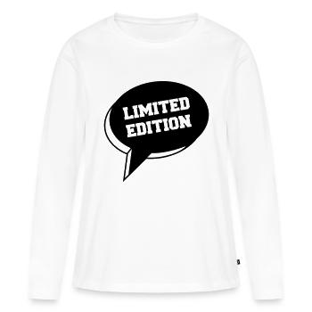 Édition limitée - T-shirt manches longues Premium bio Femme - blanc - Devant - Julia (174cm)