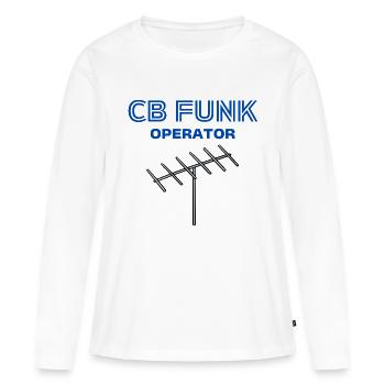 CB FUNK Operator - Frauen Premium Bio Langarmshirt - Weiß - Vorne - Julia (174cm)