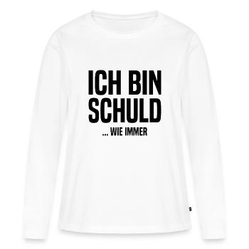 Ich bin schuld - ...wie immer - Frauen Premium Bio Langarmshirt - Weiß - Vorne - Julia (174cm)