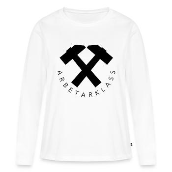 Classe ouvrière - T-shirt manches longues Premium bio Femme - blanc - Devant - Julia (174cm)