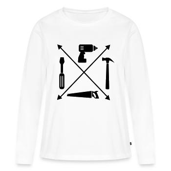 Artisan - T-shirt manches longues Premium bio Femme - blanc - Devant - Julia (174cm)
