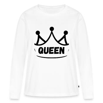 Queen - Frauen Premium Bio Langarmshirt - Weiß - Vorne - Julia (174cm)