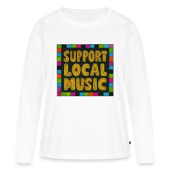 Unterstützen Sie lokale Musik - Frauen Premium Bio Langarmshirt - Weiß - Vorne - Julia (174cm)