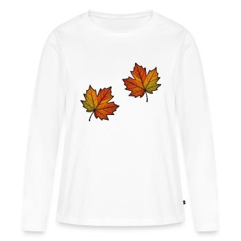 Leaf Autumn Maple Leaf 2 - Women's Premium Organic Long Sleeve Shirt - white - Front - Julia (174cm)