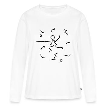 Clôtures Zorro chiffre de bâton / Zorro fencing ( - T-shirt manches longues Premium bio Femme - blanc - Devant - Julia (174cm)