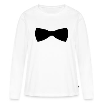 Fliege - Frauen Premium Bio Langarmshirt - Weiß - Vorne - Julia (174cm)