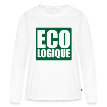 Ecologique ! - T-shirt manches longues Premium bio Femme - blanc - Devant - Julia (174cm)