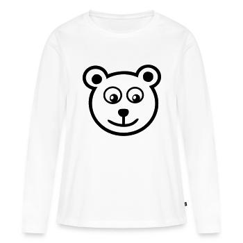 Bär - Frauen Premium Bio Langarmshirt - Weiß - Vorne - Julia (174cm)
