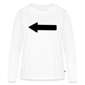 Flèche (à gauche) - T-shirt manches longues Premium bio Femme - blanc - Devant - Julia (174cm)