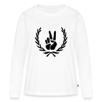 Gagnants / Prénom / Gagnant - T-shirt manches longues Premium bio Femme - blanc - Devant - Julia (174cm)
