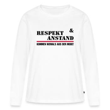 Respekt und Anstand - Frauen Premium Bio Langarmshirt - Weiß - Vorne - Julia (174cm)