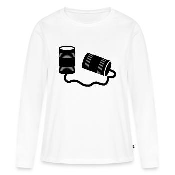 Telefon Dosen - Frauen Premium Bio Langarmshirt - Weiß - Vorne - Julia (174cm)