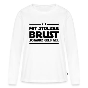 Mir stolzer Brust - Frauen Premium Bio Langarmshirt - Weiß - Vorne - Julia (174cm)