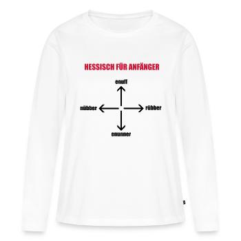 Hessischer Sprachkurs - Frauen Premium Bio Langarmshirt - Weiß - Vorne - Julia (174cm)