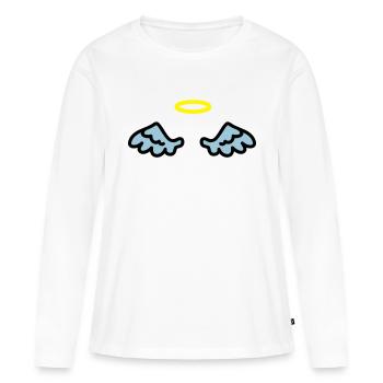 Ailes d'ange - T-shirt manches longues Premium bio Femme - blanc - Devant - Julia (174cm)