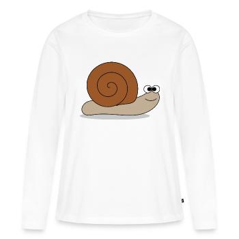 Brown snail - Women's Premium Organic Long Sleeve Shirt - white - Front - Julia (174cm)